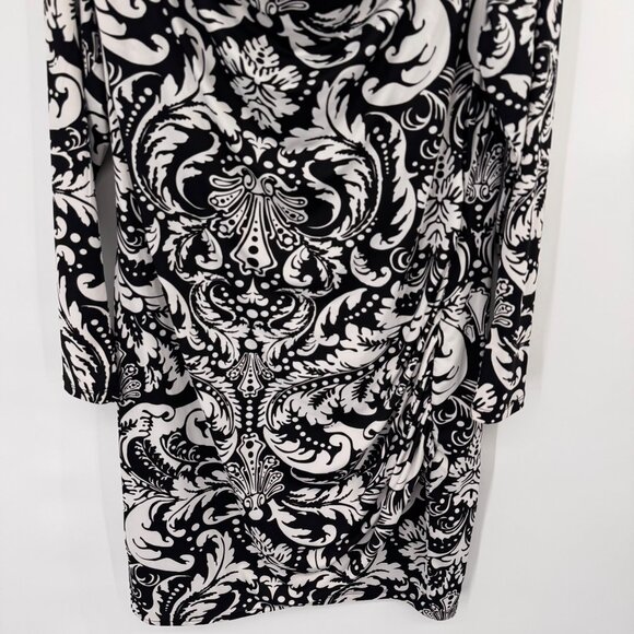 INC International Concepts Womens Black White Paisley Print Dress size 0X plus - Picture 4 of 13